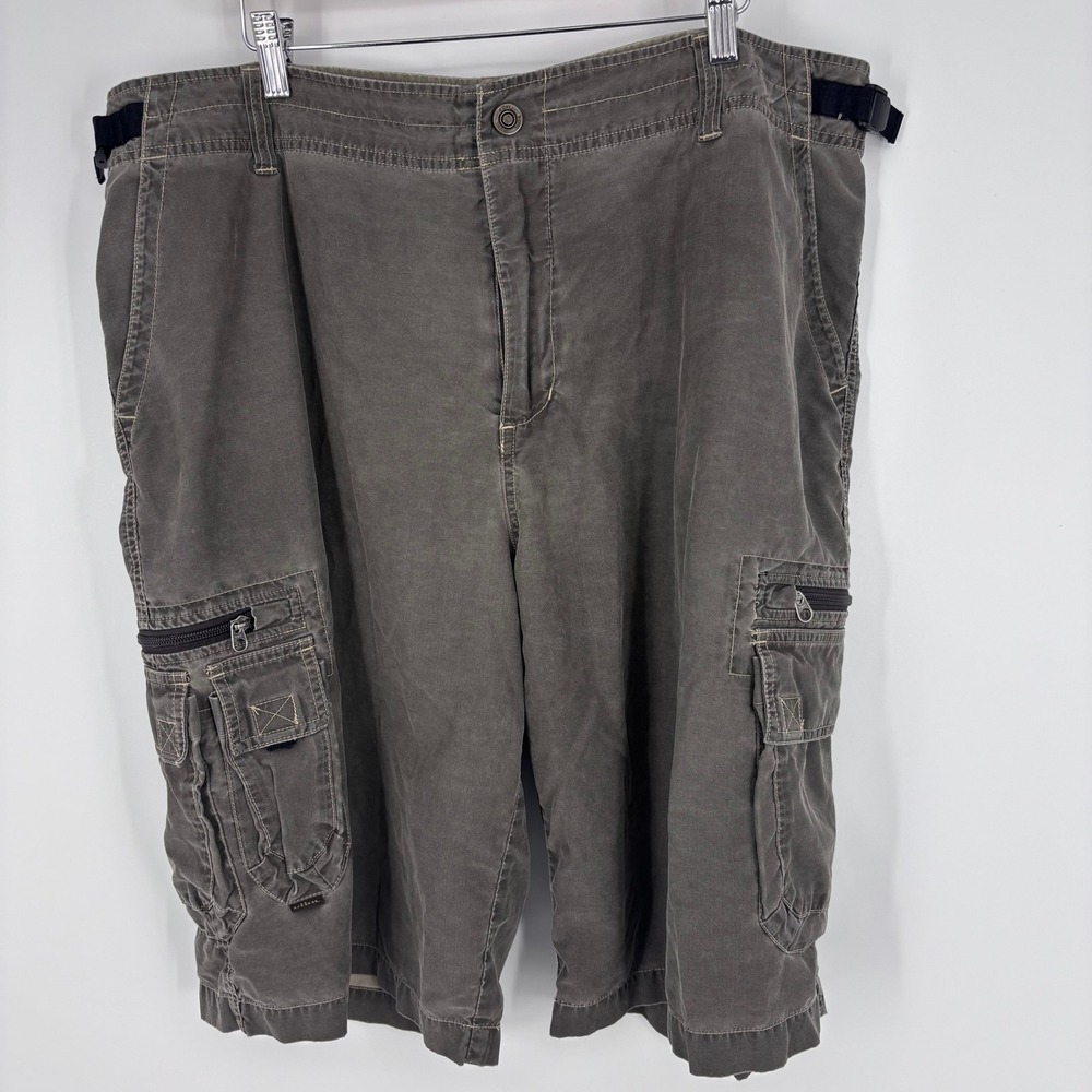 Kuhl Cargo Shorts Mens XXL Grey Kuhldry Side Tab Tactical Hiking Utility Outdoor